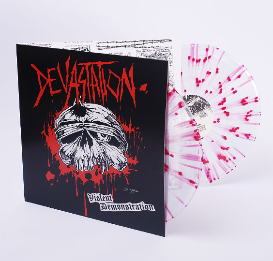 DEVASTATION - VIOLENT DEMONSTRATION (Clear/Red Splatter) Double LP